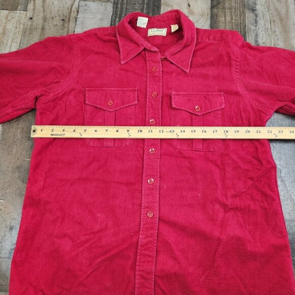 Vintage LL Bean size XL 20 Chamois Red Flannel Long Sleeve Shirt Made USA - Picture 7 of 11